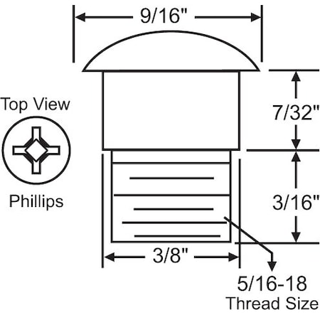 Strybuc Pan AM Shoulder Bolt 5/16x18in 900-8528